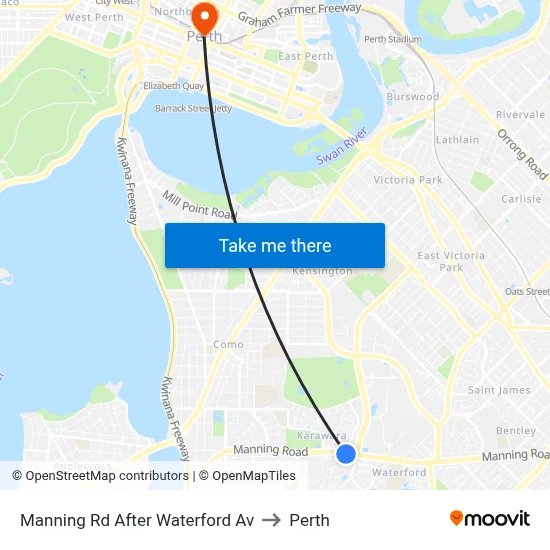 Manning Rd After Waterford Av to Perth map