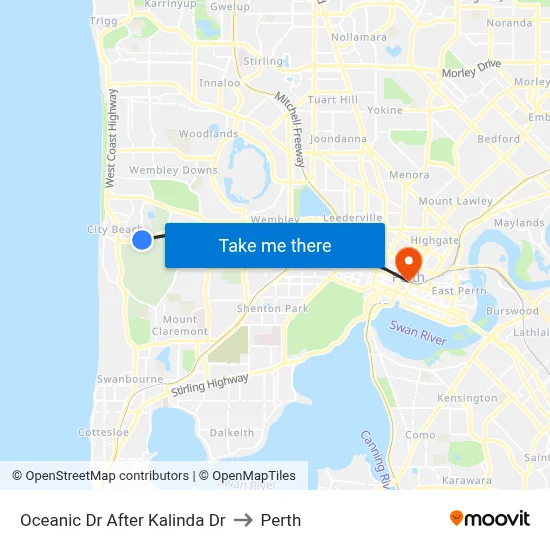Oceanic Dr After Kalinda Dr to Perth map
