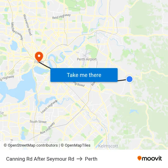 Canning Rd After Seymour Rd to Perth map