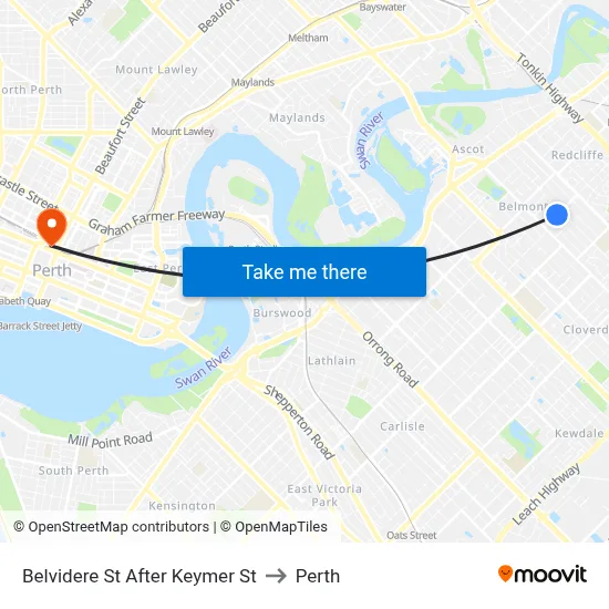 Belvidere St After Keymer St to Perth map