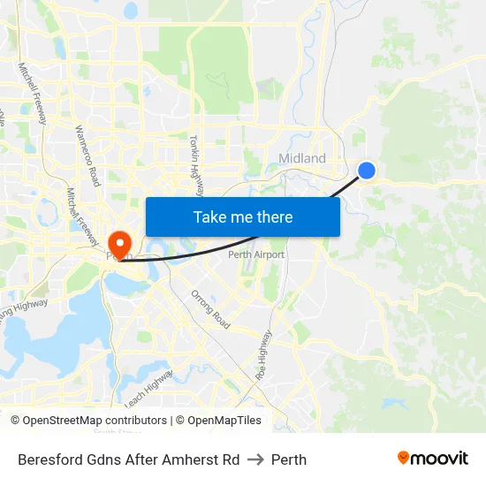 Beresford Gdns After Amherst Rd to Perth map