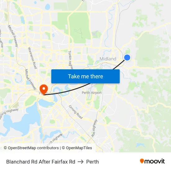 Blanchard Rd After Fairfax Rd to Perth map