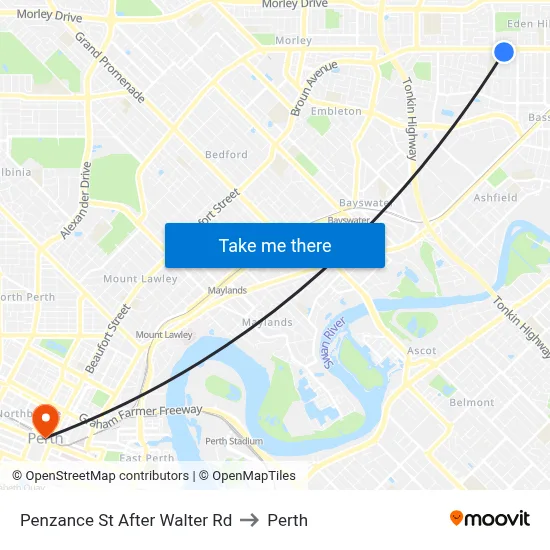 Penzance St After Walter Rd to Perth map