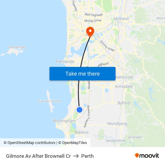 Gilmore Av After Brownell Cr to Perth map