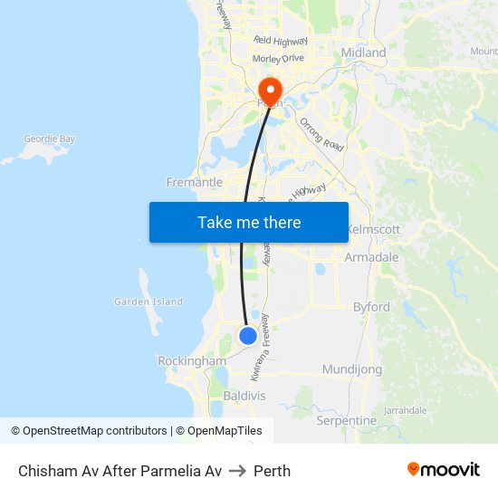 Chisham Av After Parmelia Av to Perth map