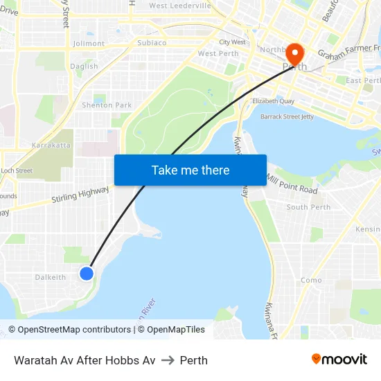Waratah Av After Hobbs Av to Perth map