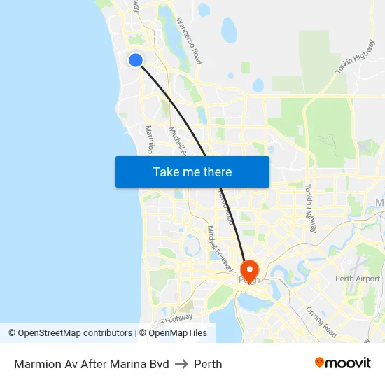 Marmion Av After Marina Bvd to Perth map