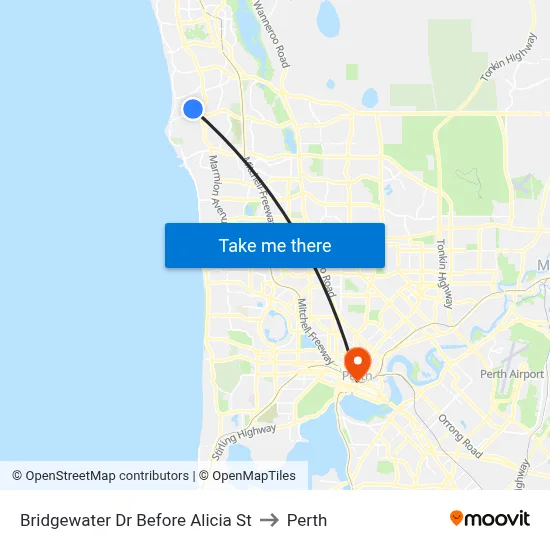 Bridgewater Dr Before Alicia St to Perth map