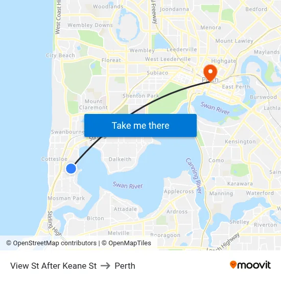 View St After Keane St to Perth map