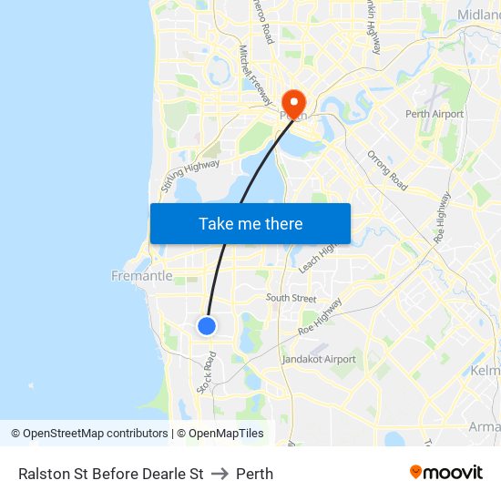 Ralston St Before Dearle St to Perth map