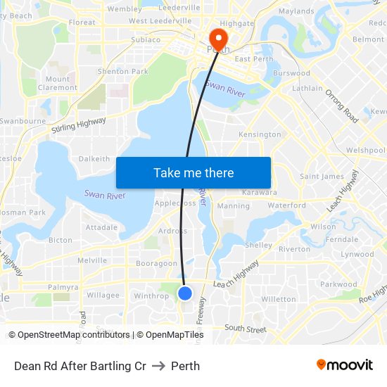 Dean Rd After Bartling Cr to Perth map