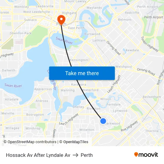 Hossack Av After Lyndale Av to Perth map