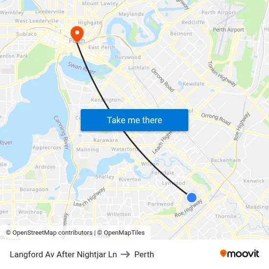 Langford Av After Nightjar Ln to Perth map