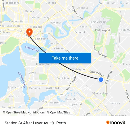 Station St After Luyer Av to Perth map