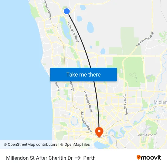 Millendon St After Cheritin Dr to Perth map