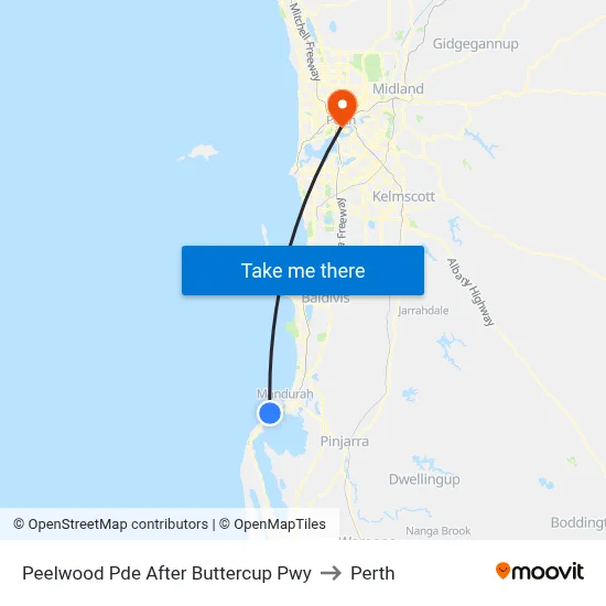 Peelwood Pde After Buttercup Pwy to Perth map