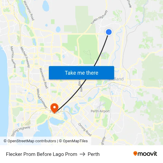 Flecker Prom Before Lago Prom to Perth map