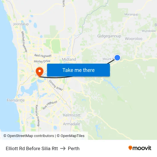 Elliott Rd Before Silia Rtt to Perth map