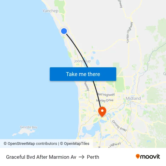 Graceful Bvd After Marmion Av to Perth map