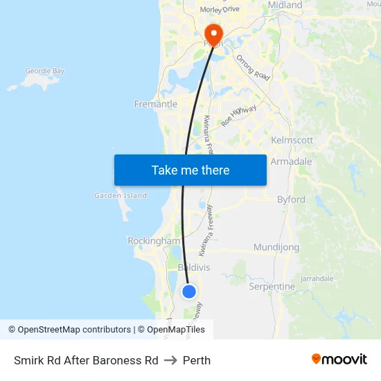 Smirk Rd After Baroness Rd to Perth map