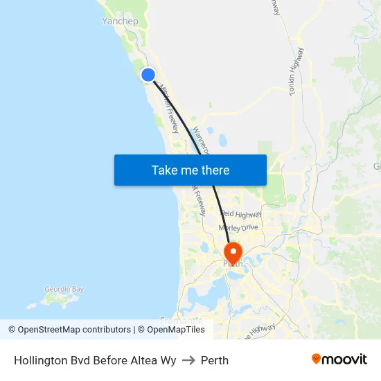 Hollington Bvd Before Altea Wy to Perth map