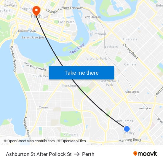 Ashburton St After Pollock St to Perth map