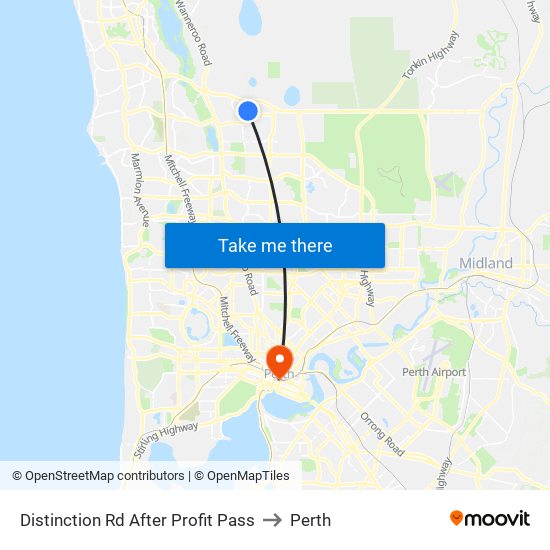 Distinction Rd After Profit Pass to Perth map