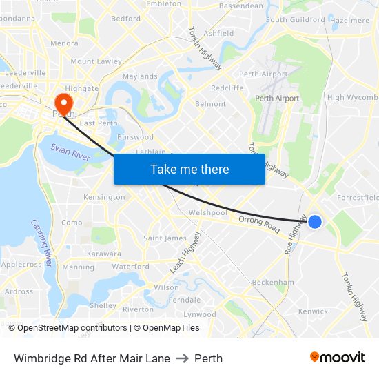 Wimbridge Rd After Mair Lane to Perth map