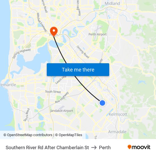 Southern River Rd After Chamberlain St to Perth map