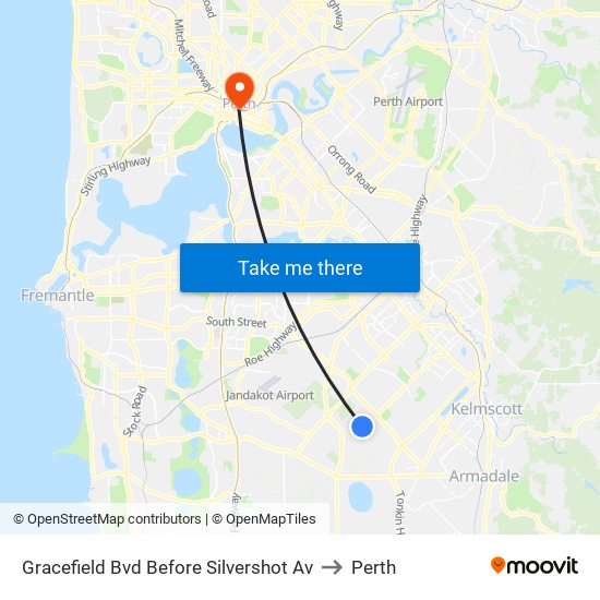 Gracefield Bvd Before Silvershot Av to Perth map