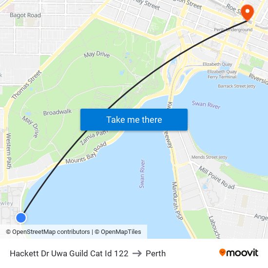 Hackett Dr Uwa Guild Cat Id 122 to Perth map