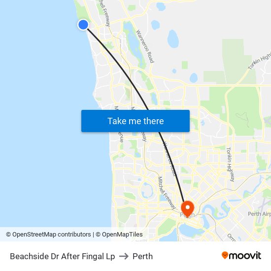 Beachside Dr After Fingal Lp to Perth map