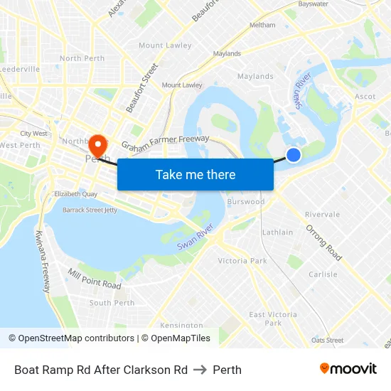 Boat Ramp Rd After Clarkson Rd to Perth map