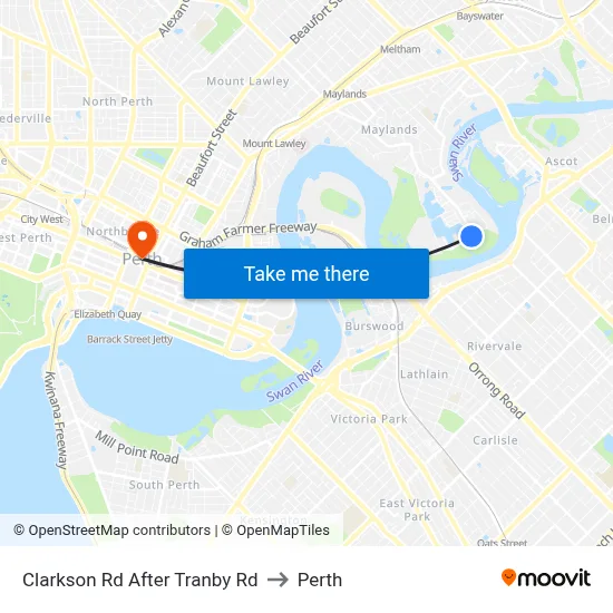 Clarkson Rd After Tranby Rd to Perth map