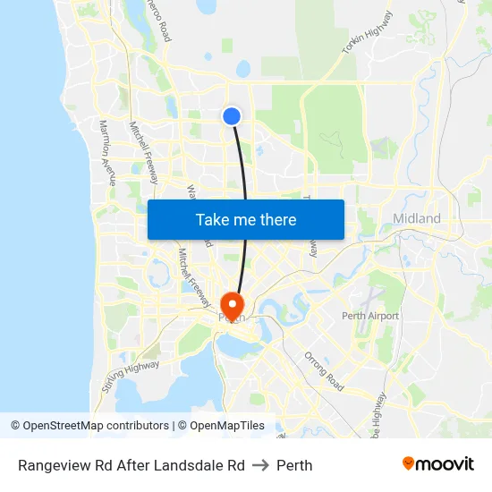 Rangeview Rd After Landsdale Rd to Perth map