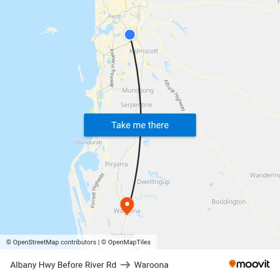 Albany Hwy Before River Rd to Waroona map