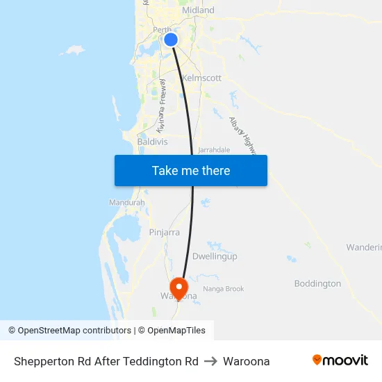 Shepperton Rd After Teddington Rd to Waroona map