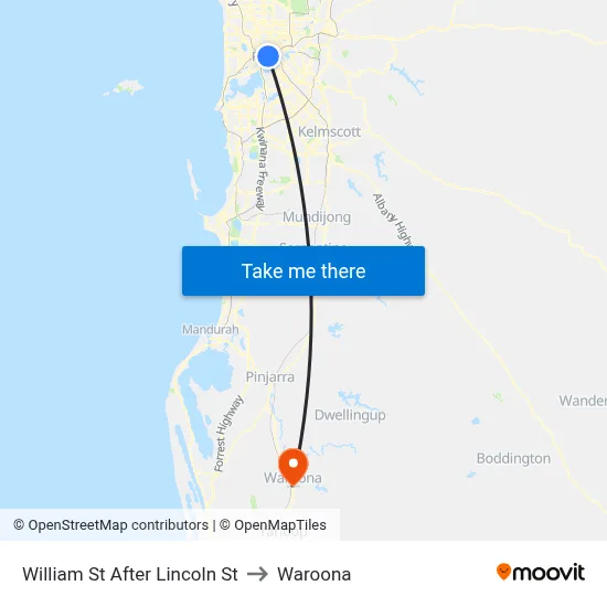 William St After Lincoln St to Waroona map