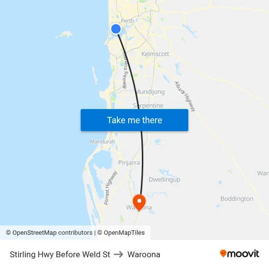 Stirling Hwy Before Weld St to Waroona map