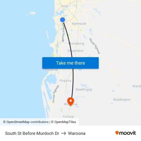 South St Before Murdoch Dr to Waroona map