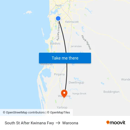 South St After Kwinana Fwy to Waroona map