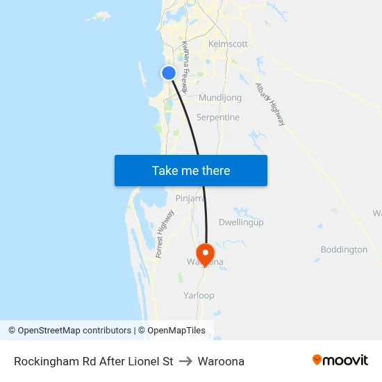 Rockingham Rd After Lionel St to Waroona map