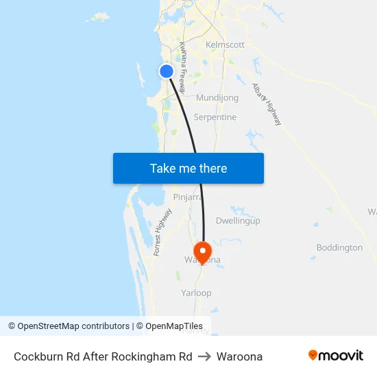 Cockburn Rd After Rockingham Rd to Waroona map
