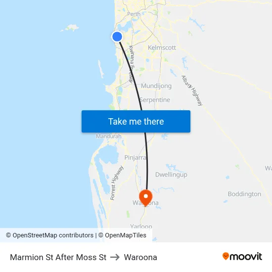 Marmion St After Moss St to Waroona map