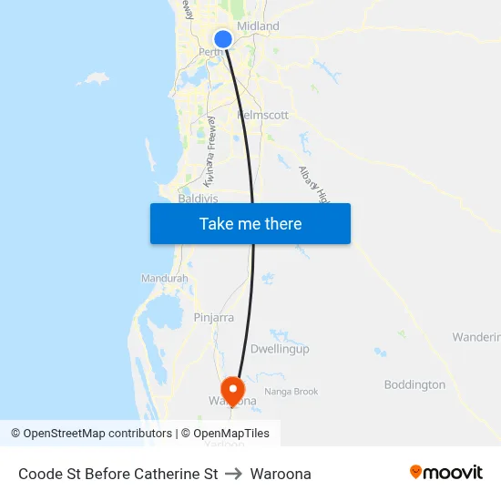 Coode St Before Catherine St to Waroona map