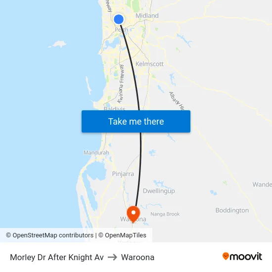 Morley Dr After Knight Av to Waroona map