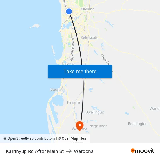 Karrinyup Rd After Main St to Waroona map