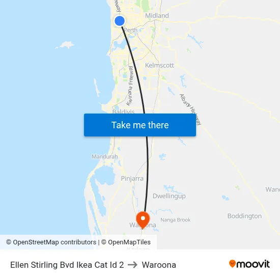 Ellen Stirling Bvd Ikea Cat Id 2 to Waroona map