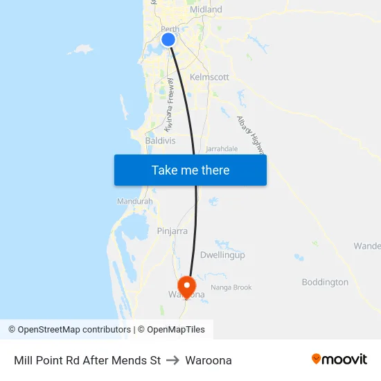 Mill Point Rd After Mends St to Waroona map
