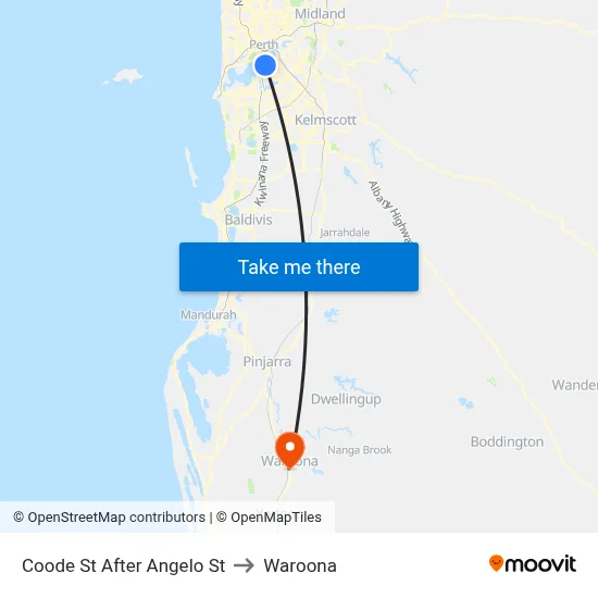 Coode St After Angelo St to Waroona map